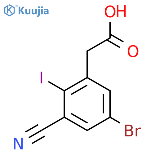 5-Bromo-3-cyano-2-iodophenylacetic acid structure