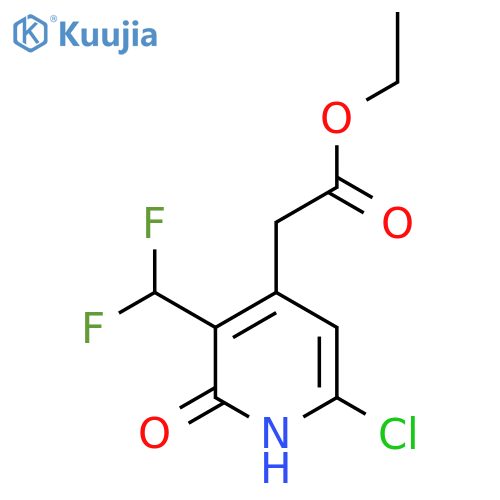 Ethyl 6-chloro-3-(difluoromethyl)-2-hydroxypyridine-4-acetate structure
