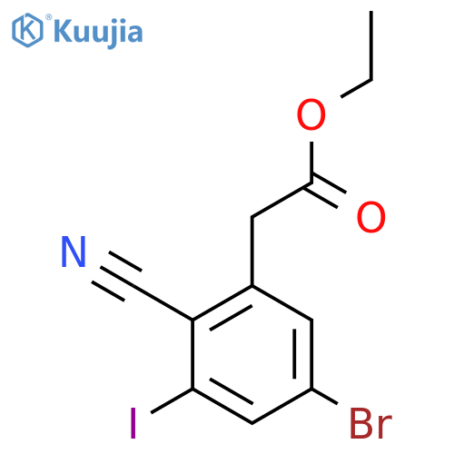 Ethyl 5-bromo-2-cyano-3-iodophenylacetate structure