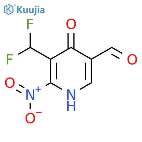 3-(Difluoromethyl)-4-hydroxy-2-nitropyridine-5-carboxaldehyde structure