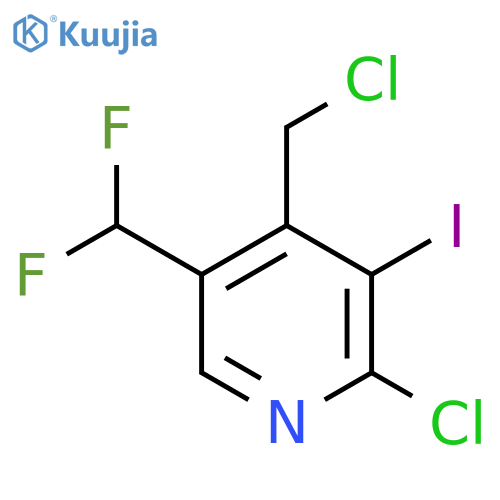 2-Chloro-4-(chloromethyl)-5-(difluoromethyl)-3-iodopyridine structure