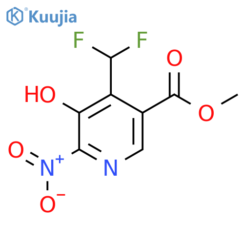 Methyl 4-(difluoromethyl)-3-hydroxy-2-nitropyridine-5-carboxylate structure
