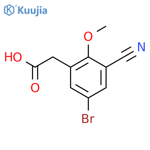 5-Bromo-3-cyano-2-methoxyphenylacetic acid structure
