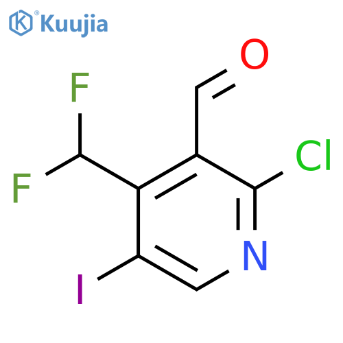 2-Chloro-4-(difluoromethyl)-5-iodopyridine-3-carboxaldehyde structure