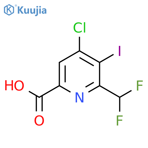 4-Chloro-2-(difluoromethyl)-3-iodopyridine-6-carboxylic acid structure