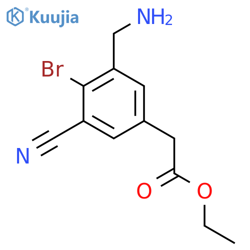 Ethyl 3-aminomethyl-4-bromo-5-cyanophenylacetate structure