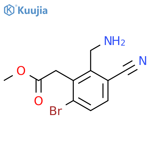 Methyl 2-aminomethyl-6-bromo-3-cyanophenylacetate structure