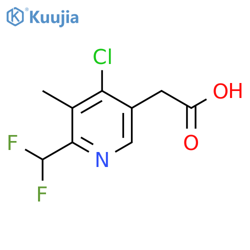 4-Chloro-2-(difluoromethyl)-3-methylpyridine-5-acetic acid structure