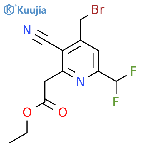 Ethyl 4-(bromomethyl)-3-cyano-6-(difluoromethyl)pyridine-2-acetate structure