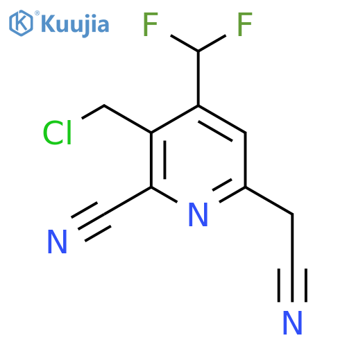 3-(Chloromethyl)-2-cyano-4-(difluoromethyl)pyridine-6-acetonitrile structure