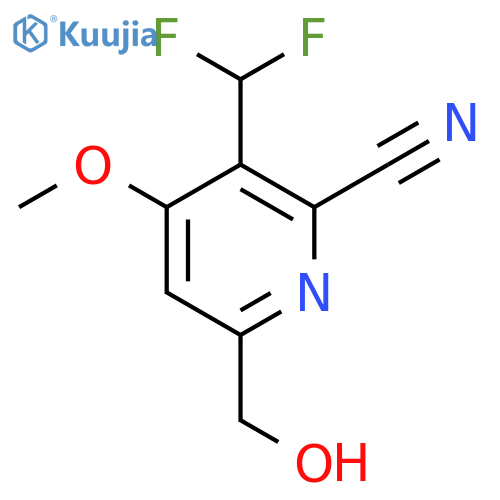 2-Cyano-3-(difluoromethyl)-4-methoxypyridine-6-methanol structure