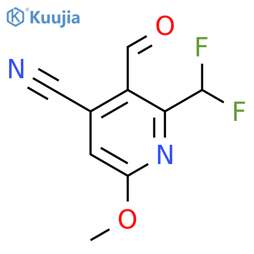 4-Cyano-2-(difluoromethyl)-6-methoxypyridine-3-carboxaldehyde structure