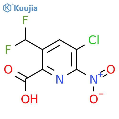 3-Chloro-5-(difluoromethyl)-2-nitropyridine-6-carboxylic acid structure