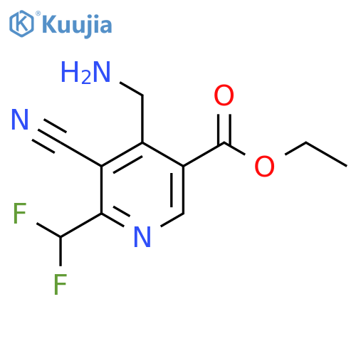 Ethyl 4-(aminomethyl)-3-cyano-2-(difluoromethyl)pyridine-5-carboxylate structure