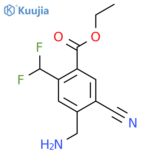 Ethyl 4-aminomethyl-5-cyano-2-(difluoromethyl)benzoate structure