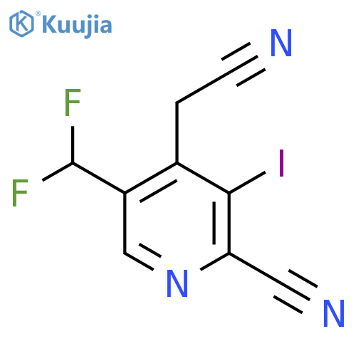 2-Cyano-5-(difluoromethyl)-3-iodopyridine-4-acetonitrile structure