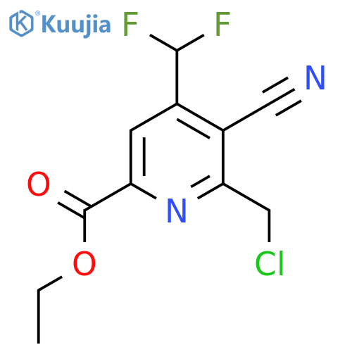 Ethyl 2-(chloromethyl)-3-cyano-4-(difluoromethyl)pyridine-6-carboxylate structure