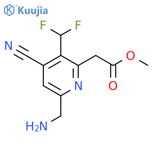 Methyl 6-(aminomethyl)-4-cyano-3-(difluoromethyl)pyridine-2-acetate structure