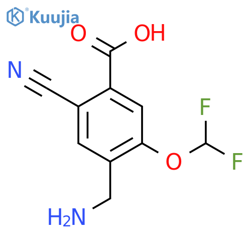 4-Aminomethyl-2-cyano-5-(difluoromethoxy)benzoic acid structure