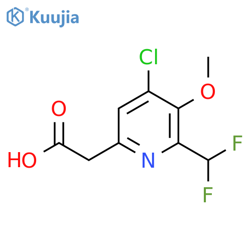 4-Chloro-2-(difluoromethyl)-3-methoxypyridine-6-acetic acid structure