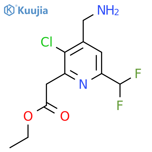 Ethyl 4-(aminomethyl)-3-chloro-6-(difluoromethyl)pyridine-2-acetate structure