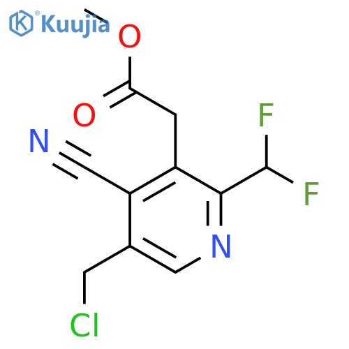 Methyl 5-(chloromethyl)-4-cyano-2-(difluoromethyl)pyridine-3-acetate structure