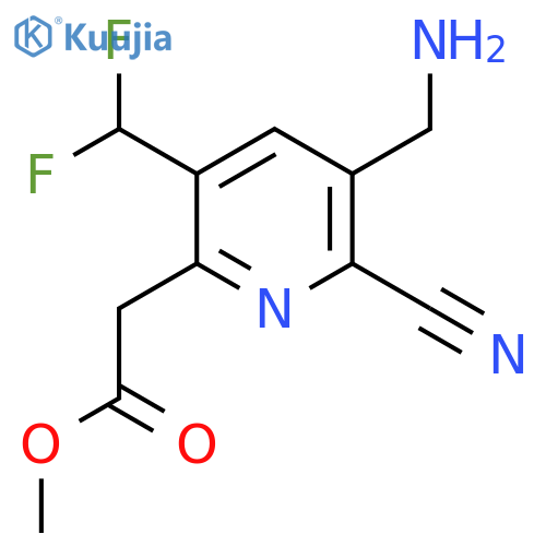 Methyl 3-(aminomethyl)-2-cyano-5-(difluoromethyl)pyridine-6-acetate structure