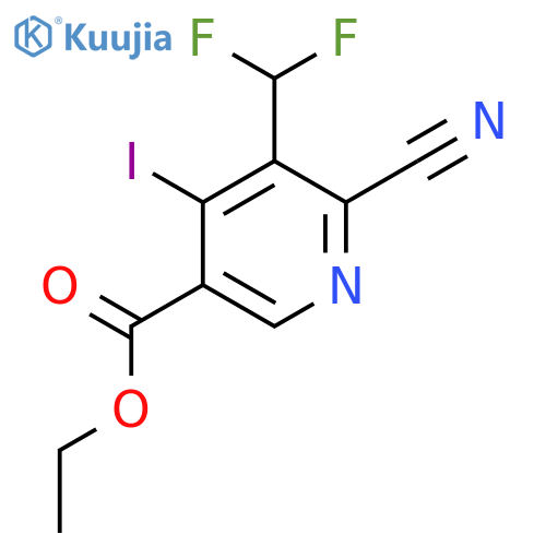 Ethyl 2-cyano-3-(difluoromethyl)-4-iodopyridine-5-carboxylate structure