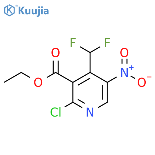 Ethyl 2-chloro-4-(difluoromethyl)-5-nitropyridine-3-carboxylate structure