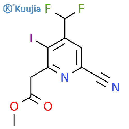 Methyl 6-cyano-4-(difluoromethyl)-3-iodopyridine-2-acetate structure