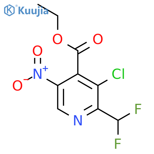 Ethyl 3-chloro-2-(difluoromethyl)-5-nitropyridine-4-carboxylate structure