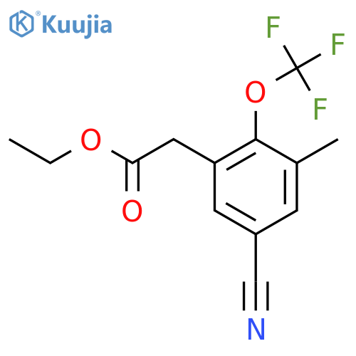 Ethyl 5-cyano-3-methyl-2-(trifluoromethoxy)phenylacetate structure
