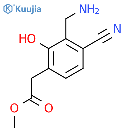 Methyl 3-aminomethyl-4-cyano-2-hydroxyphenylacetate structure