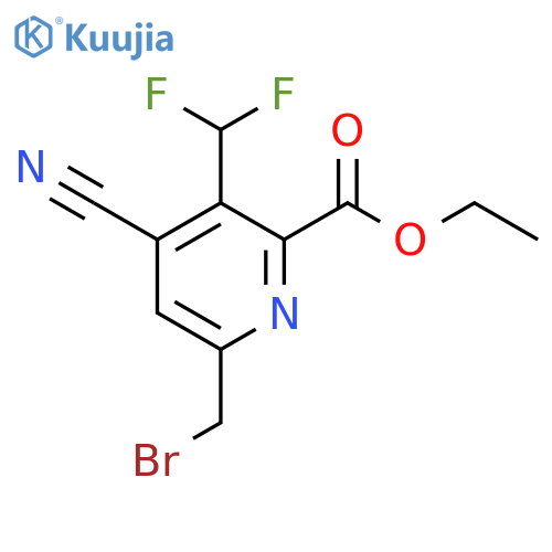 Ethyl 6-(bromomethyl)-4-cyano-3-(difluoromethyl)pyridine-2-carboxylate structure