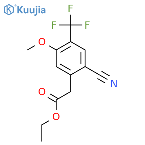 Ethyl 2-cyano-5-methoxy-4-(trifluoromethyl)phenylacetate structure