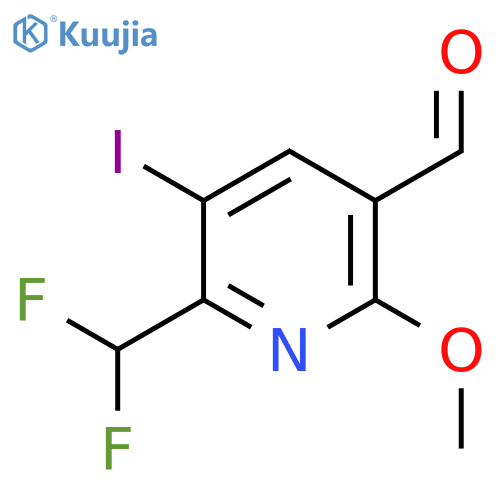 2-(Difluoromethyl)-3-iodo-6-methoxypyridine-5-carboxaldehyde structure