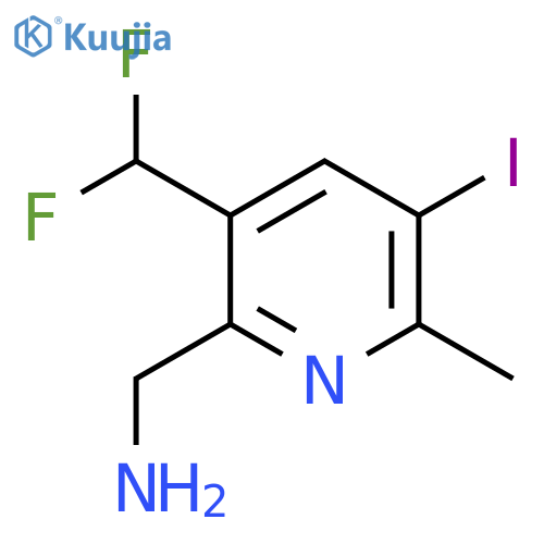 2-(Aminomethyl)-3-(difluoromethyl)-5-iodo-6-methylpyridine structure