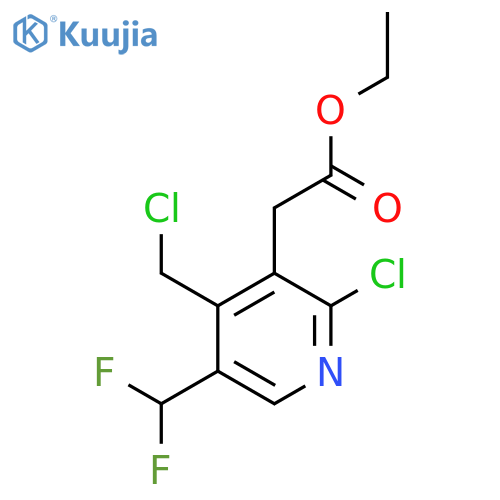 Ethyl 2-chloro-4-(chloromethyl)-5-(difluoromethyl)pyridine-3-acetate structure