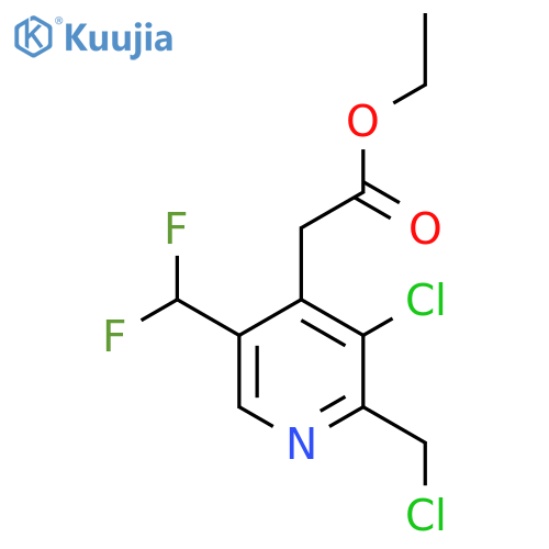 Ethyl 3-chloro-2-(chloromethyl)-5-(difluoromethyl)pyridine-4-acetate structure