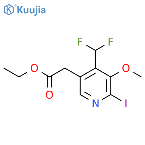 Ethyl 4-(difluoromethyl)-2-iodo-3-methoxypyridine-5-acetate structure