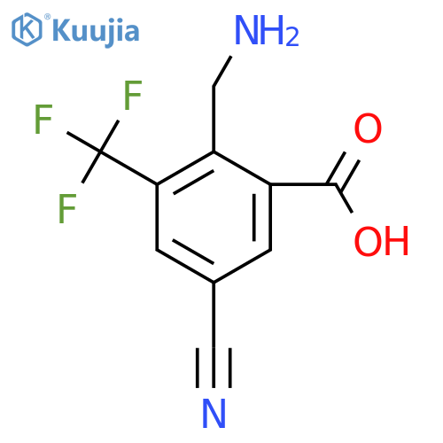 2-Aminomethyl-5-cyano-3-(trifluoromethyl)benzoic acid structure
