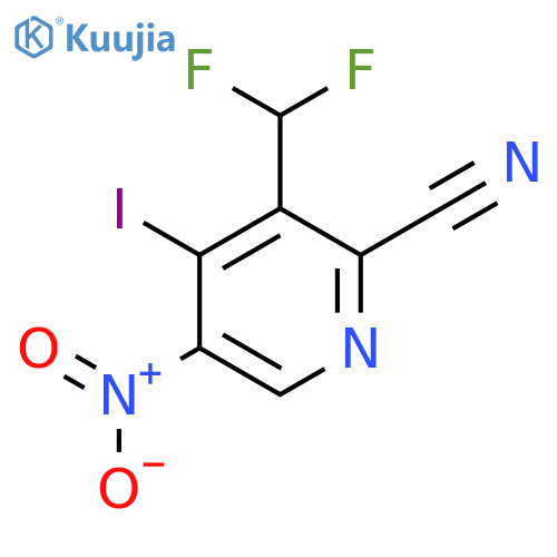 2-Cyano-3-(difluoromethyl)-4-iodo-5-nitropyridine structure