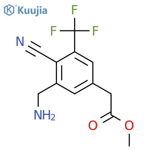 Methyl 3-aminomethyl-4-cyano-5-(trifluoromethyl)phenylacetate structure