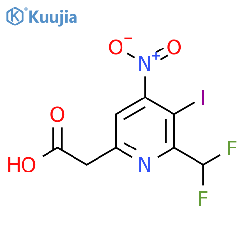 2-(Difluoromethyl)-3-iodo-4-nitropyridine-6-acetic acid structure