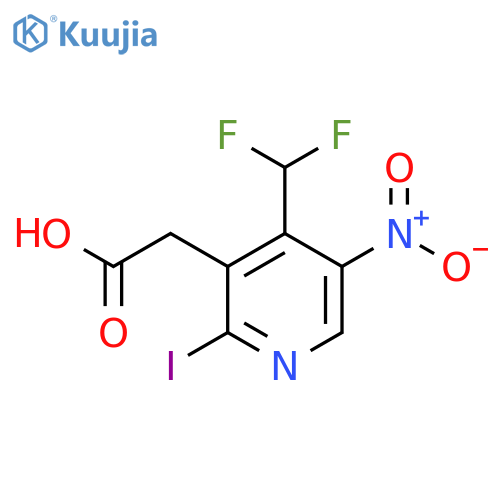4-(Difluoromethyl)-2-iodo-5-nitropyridine-3-acetic acid structure