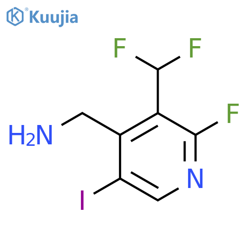 4-(Aminomethyl)-3-(difluoromethyl)-2-fluoro-5-iodopyridine structure