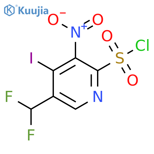 5-(Difluoromethyl)-4-iodo-3-nitropyridine-2-sulfonyl chloride structure