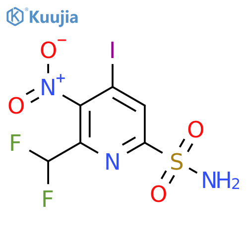 2-(Difluoromethyl)-4-iodo-3-nitropyridine-6-sulfonamide structure