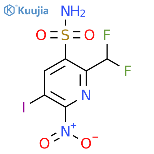 2-(Difluoromethyl)-5-iodo-6-nitropyridine-3-sulfonamide structure