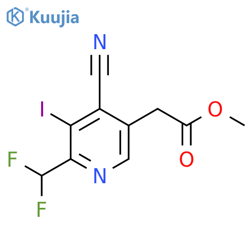 Methyl 4-cyano-2-(difluoromethyl)-3-iodopyridine-5-acetate structure
